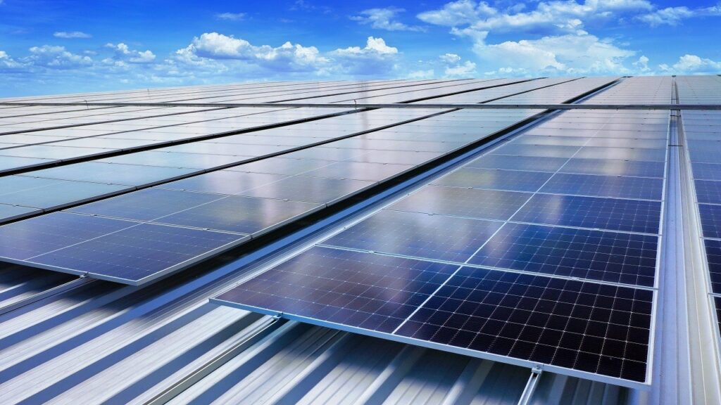 Solar panels installed on a rooftop for renewable energy generation