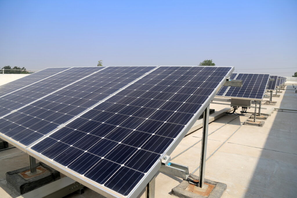 High-efficiency solar panels on a residential roof